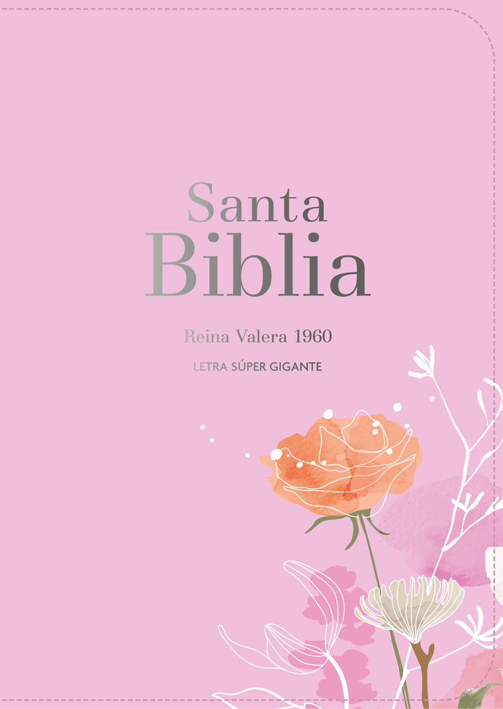 BIBLIA RVR 1960 LETRA SUPER GIGANTE SIMIL PIEL ROSA